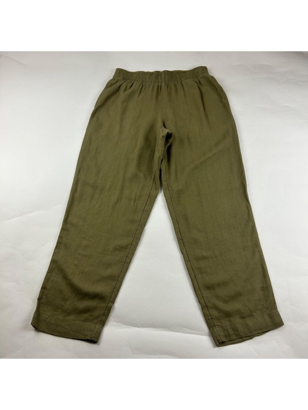 Old Navy Kombu Green Linen Blend High Rise Straight Leg Pant S